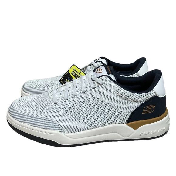SKECHERS Corliss Dorset White Relaxed Fit Sneaker Shoe Men's size 10.5 New Box - Picture 1 of 9